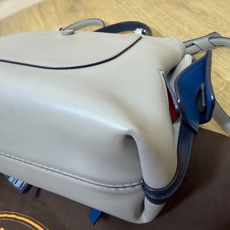 tod's tods wave  灰藍 斑鳩灰配藍  豆豆包 大嘴包 手提包 斜背包 肩背包 側背包-9