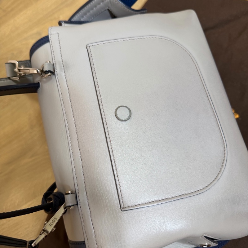 tod's tods wave  灰藍 斑鳩灰配藍  豆豆包 大嘴包 手提包 斜背包 肩背包 側背包-15