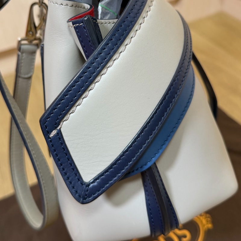 tod's tods wave  灰藍 斑鳩灰配藍  豆豆包 大嘴包 手提包 斜背包 肩背包 側背包-27