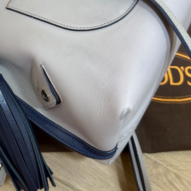 tod's tods wave  灰藍 斑鳩灰配藍  豆豆包 大嘴包 手提包 斜背包 肩背包 側背包-30