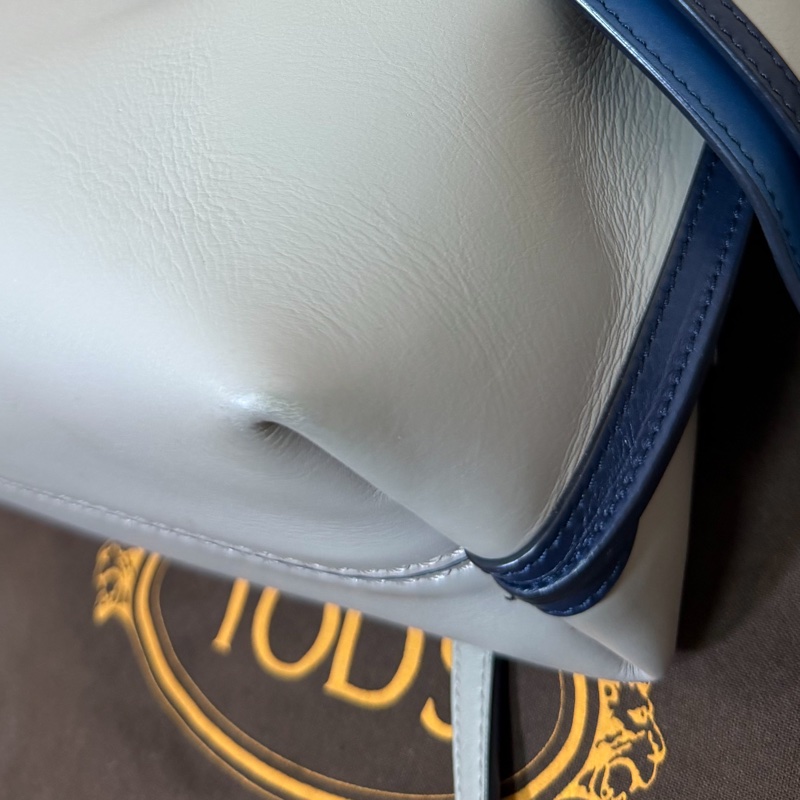 tod's tods wave  灰藍 斑鳩灰配藍  豆豆包 大嘴包 手提包 斜背包 肩背包 側背包-31
