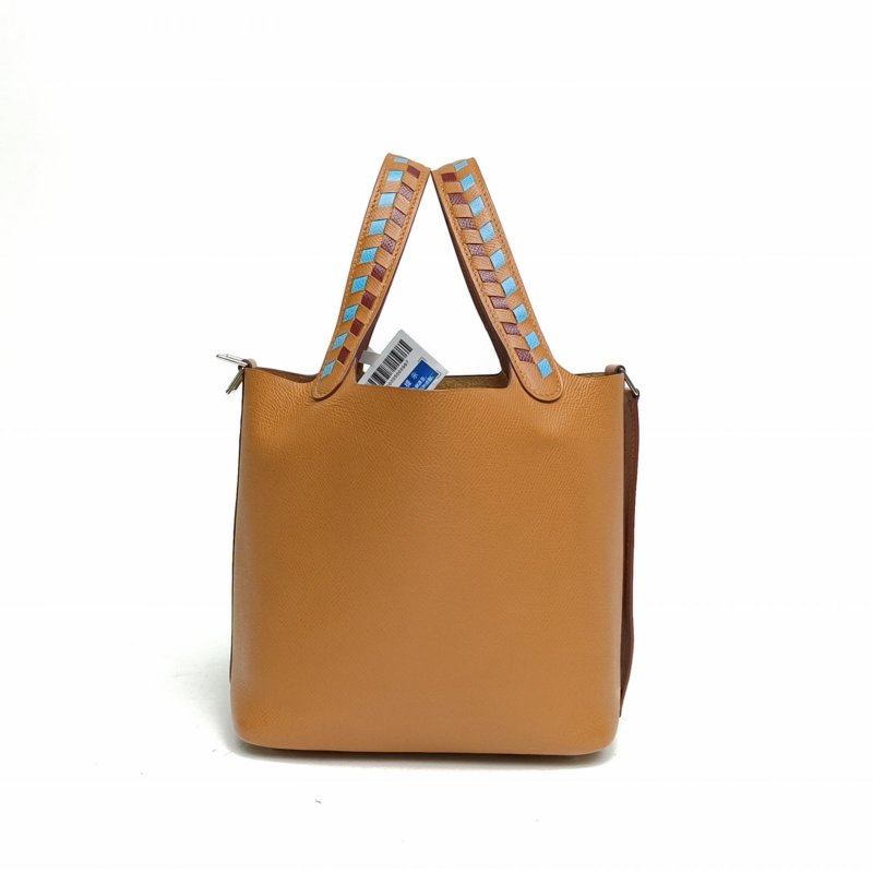 HERMES Picotin18菜籃子金棕色Epsom皮Y刻銀扣肩背包-1