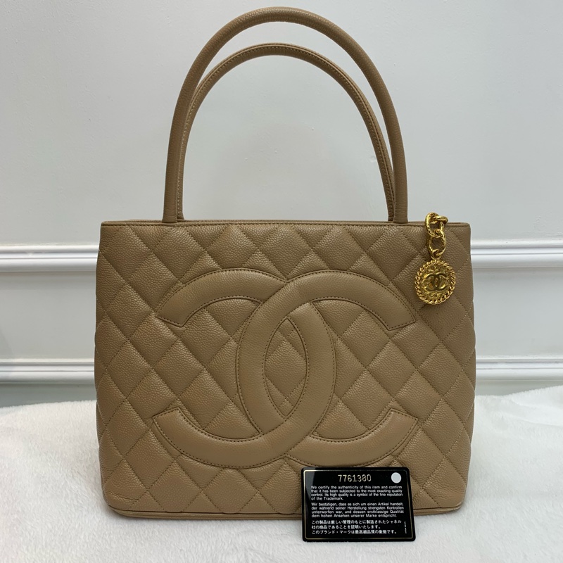 中古包送塵袋🤎Chanel金扣手挽袋-0