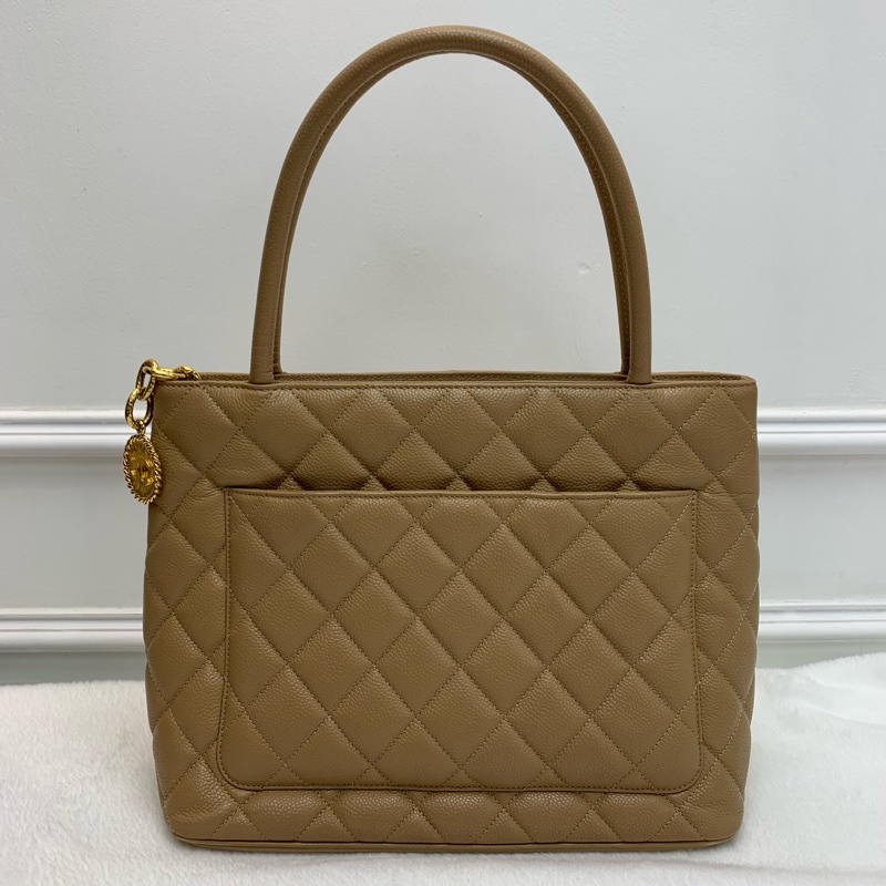 中古包送塵袋🤎Chanel金扣手挽袋-2