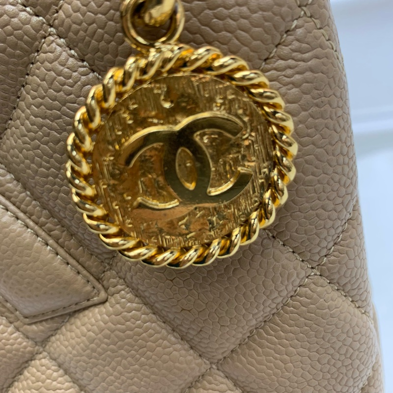 中古包送塵袋🤎Chanel金扣手挽袋-7