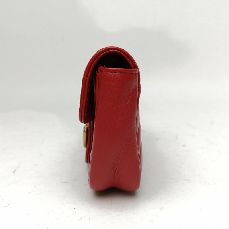 GUCCI GGMarmont肩背包超Mini紅色牛皮金扣肩背包-1
