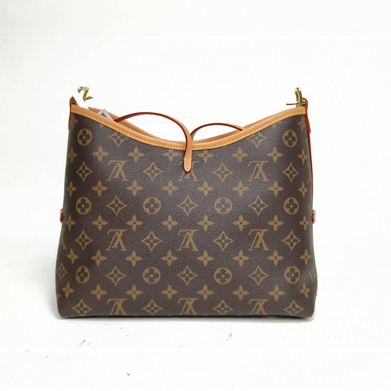 LOUIS VUITTON CARRYALL小號29配子袋老花PVC金扣晶片肩背包-2