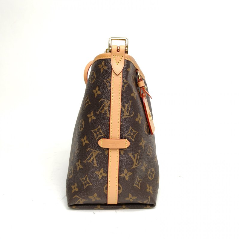 LOUIS VUITTON CARRYALL小號29配子袋老花PVC金扣晶片肩背包-3