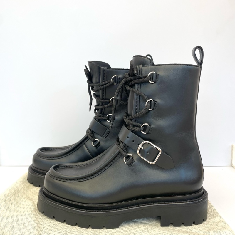 僅試穿Hermes 愛馬仕25秋冬銀扣馬丁靴 37.5碼 配塵袋-0