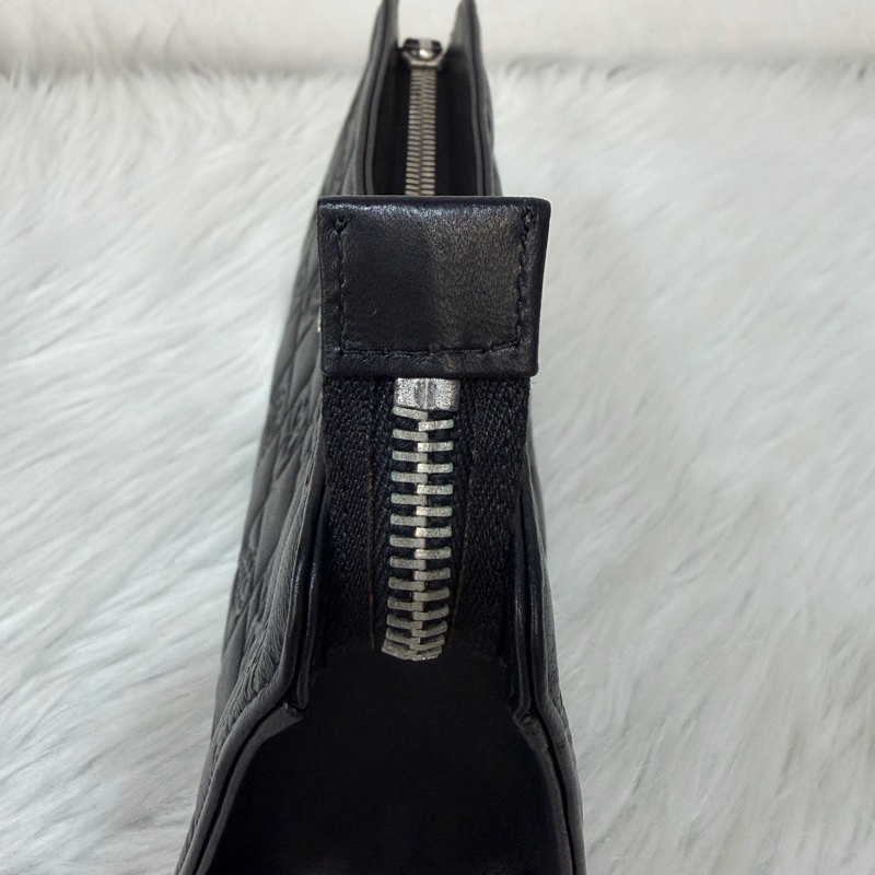 CHANEL A28587 黑羊皮 銀釦 拉鍊 化妝包 萬用包-22