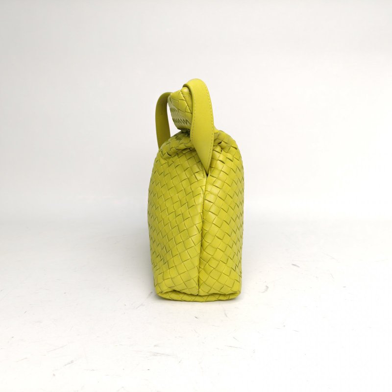 BOTTEGA VENETA 黃色羊皮金扣金幣編織福袋包肩背包-1