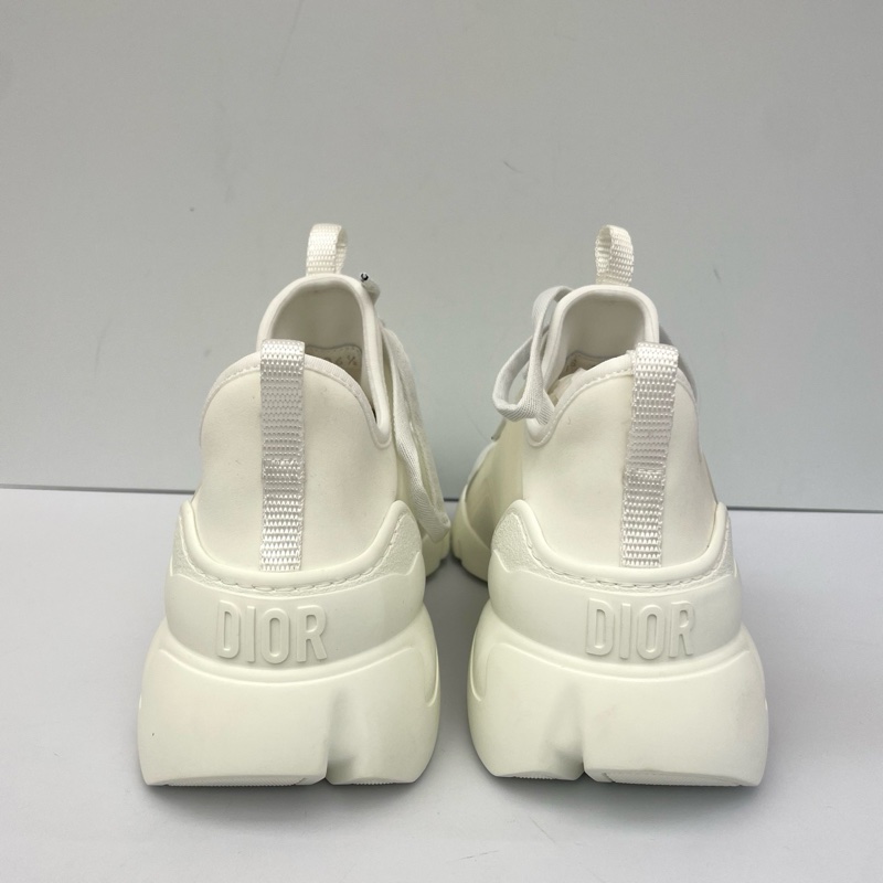 僅試穿 迪奧/Dior  白色老爹鞋 36.5碼 優質皮革+織物拼接 配塵袋-2