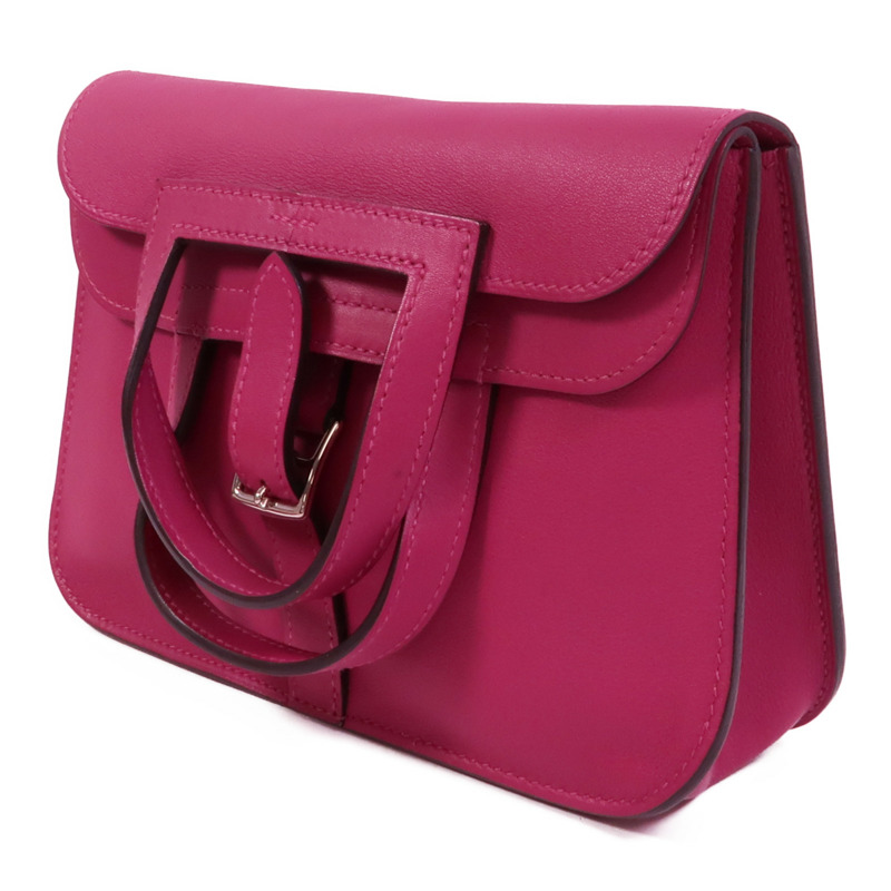 HERMES Swift皮革Mini Halzan手挽肩背兩用袋Rose Purple-2