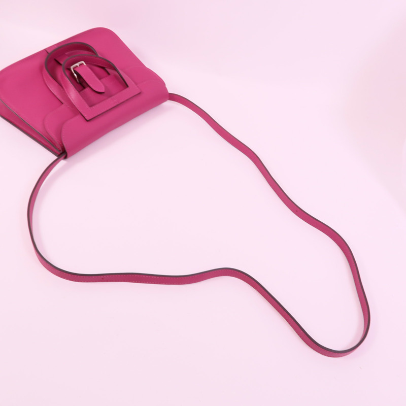 HERMES Swift皮革Mini Halzan手挽肩背兩用袋Rose Purple-5