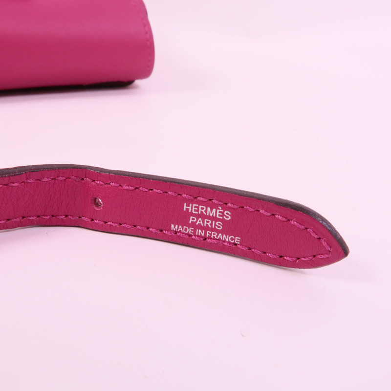 HERMES Swift皮革Mini Halzan手挽肩背兩用袋Rose Purple-6