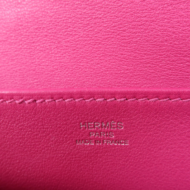 HERMES Swift皮革Mini Halzan手挽肩背兩用袋Rose Purple-8