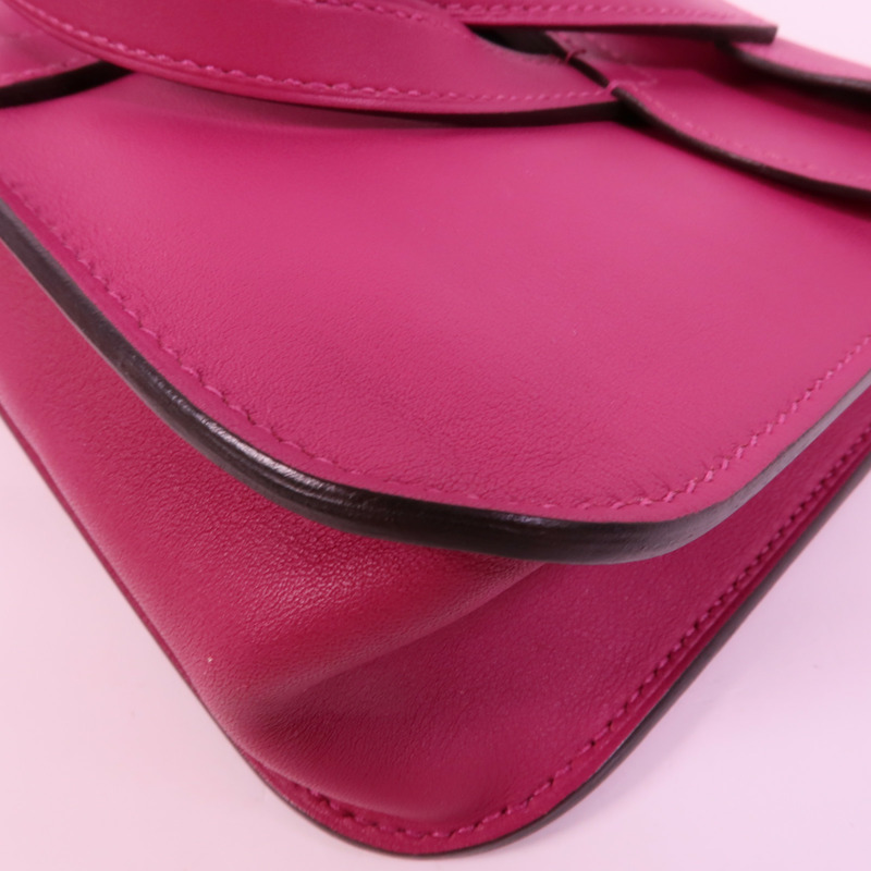 HERMES Swift皮革Mini Halzan手挽肩背兩用袋Rose Purple-12