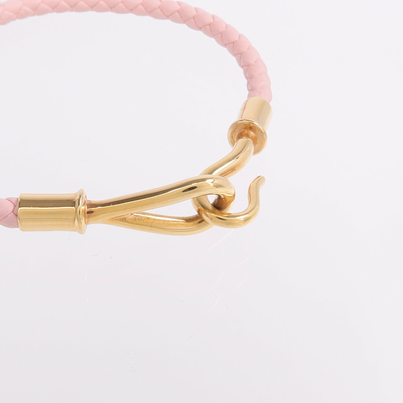 HERMES Swift皮革Jumbo H Bracelet手帶Rose Sakura-4