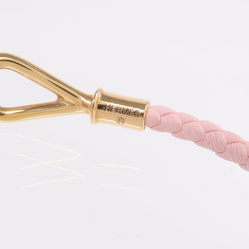 HERMES Swift皮革Jumbo H Bracelet手帶Rose Sakura-7