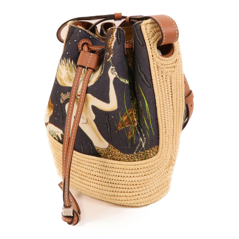 LOEWE 帆布/Raffia Small Balloon Bag肩背袋-2