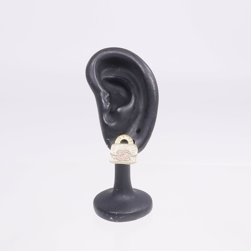 CHANEL 金屬CC Logo Handbag Earrings耳環-7