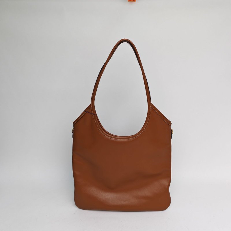 MIU MIU IVYTote托特包35棕色牛皮金扣肩背包-1