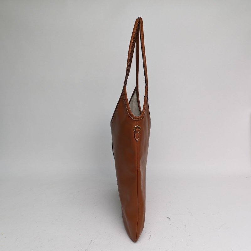 MIU MIU IVYTote托特包35棕色牛皮金扣肩背包-2