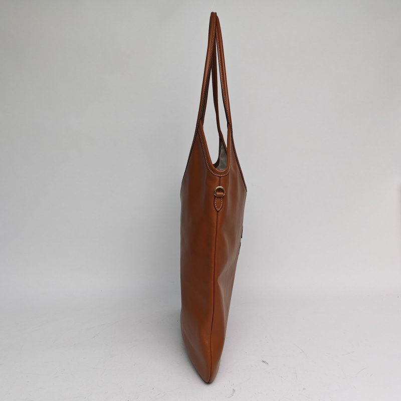 MIU MIU IVYTote托特包35棕色牛皮金扣肩背包-3