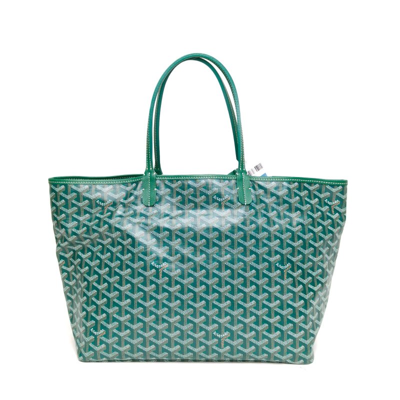 GOYARD SaintLouis購物袋子母包中號綠色PVC銀扣肩背包-2