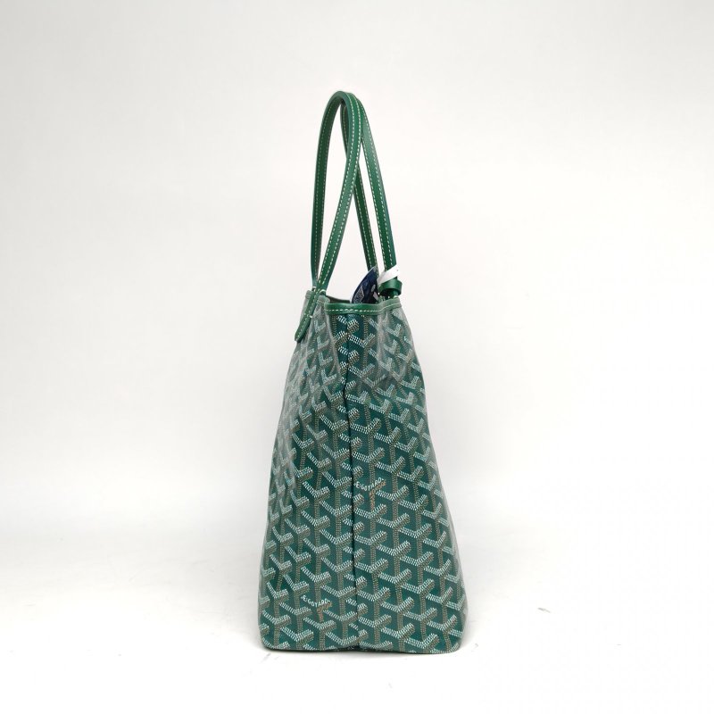 GOYARD SaintLouis購物袋子母包中號綠色PVC銀扣肩背包-3