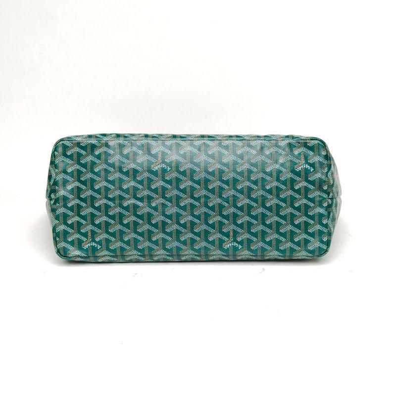 GOYARD SaintLouis購物袋子母包中號綠色PVC銀扣肩背包-4