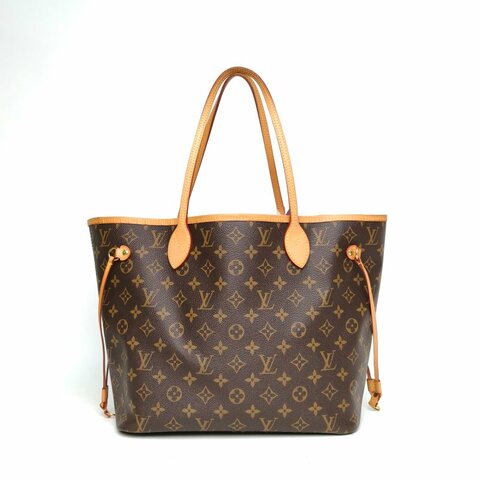 LOUIS VUITTON Neverfull中號31米色內裏老花PVC金扣2017肩背包