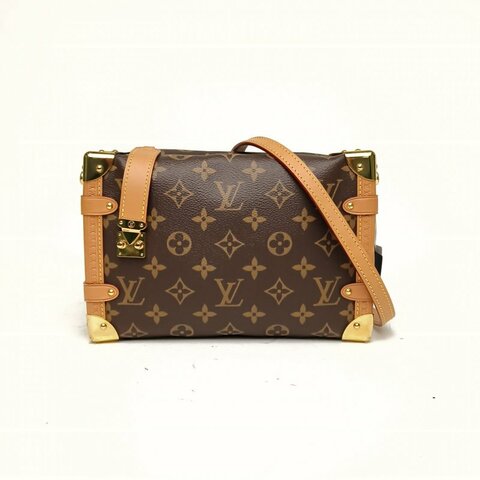 LOUIS VUITTON SideTrunk軟盒子包大號24老花PVC晶片肩背包