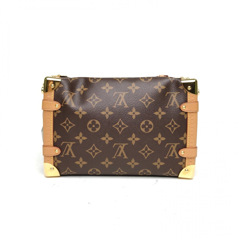 LOUIS VUITTON SideTrunk軟盒子包大號24老花PVC晶片肩背包-2