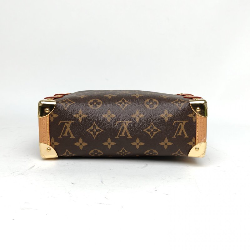 LOUIS VUITTON SideTrunk軟盒子包大號24老花PVC晶片肩背包-4