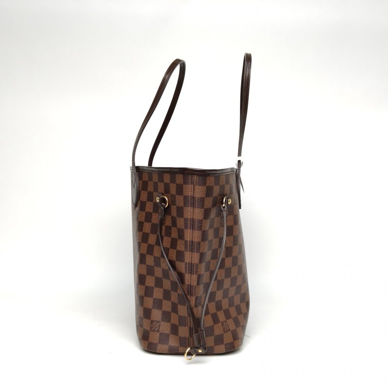 LOUIS VUITTON Neverfull中號31棕色棋盤格PVC金扣2016肩背包-1