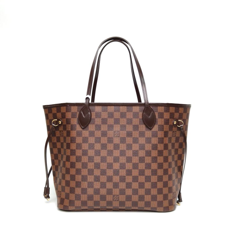 LOUIS VUITTON Neverfull中號31棕色棋盤格PVC金扣2016肩背包-2