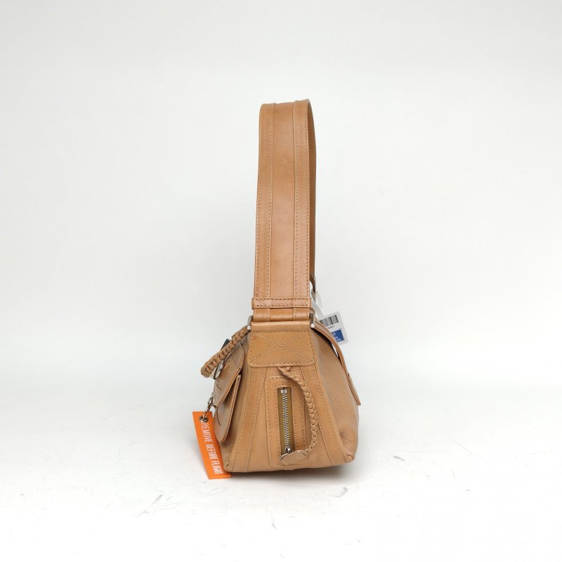 DIOR 卡其色銀扣2005中古飛行系列腋下包奶茶色肩背包-1