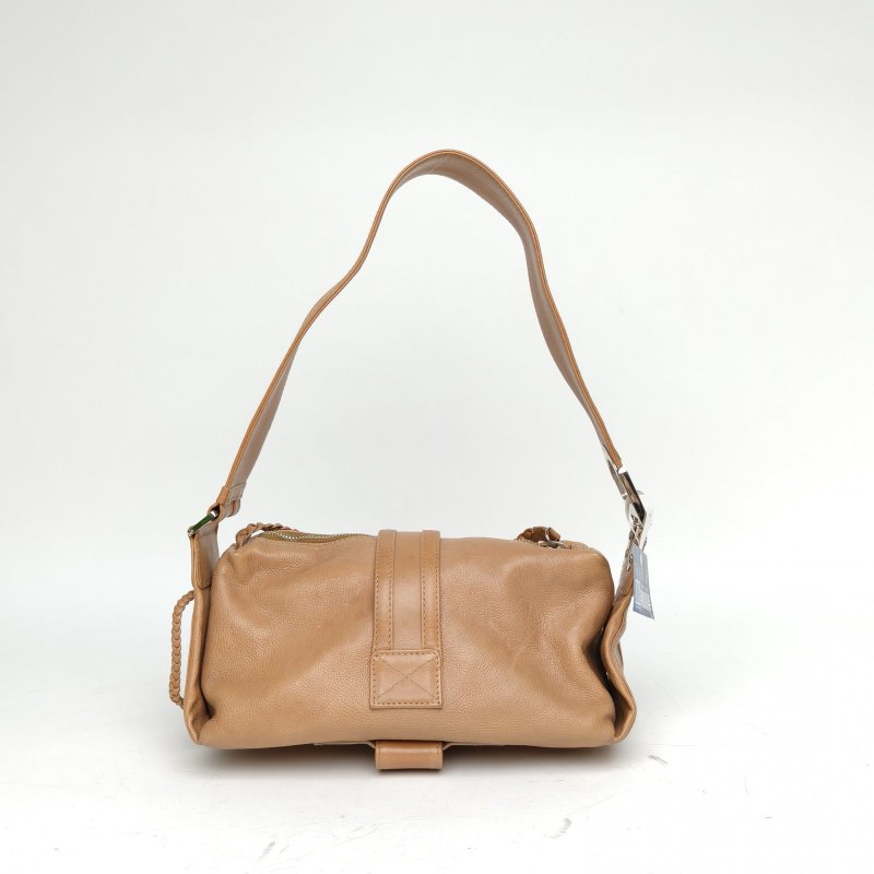 DIOR 卡其色銀扣2005中古飛行系列腋下包奶茶色肩背包-2
