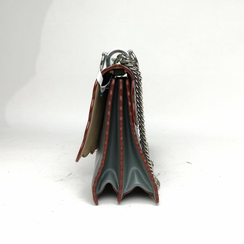 FENDI KANI中號花邊藍色牛皮銀扣肩背包-1