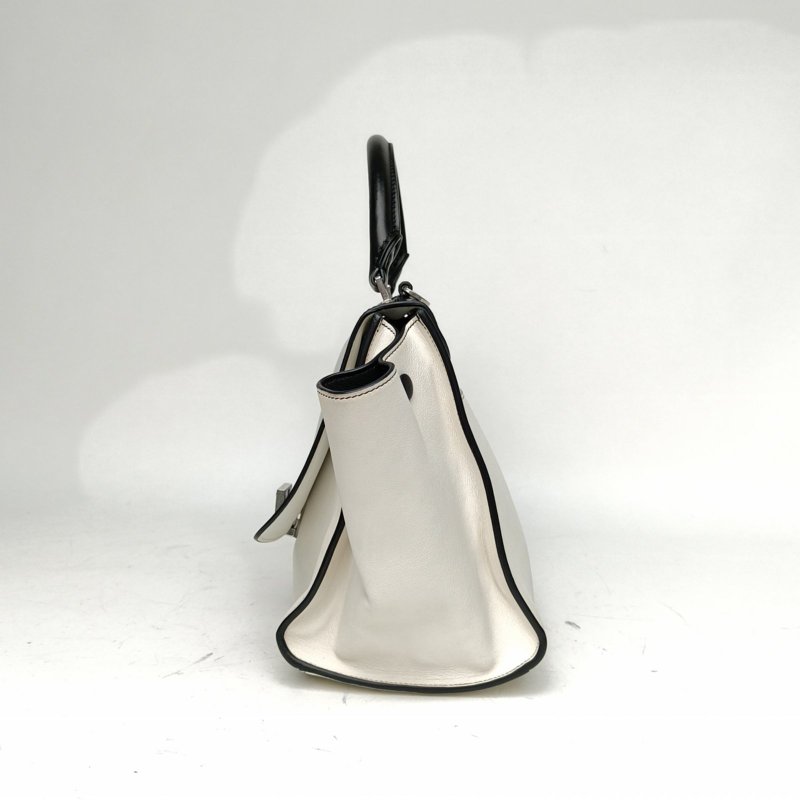 CELINE Trapeze秋千包小號黑白牛皮銀扣肩背包-1