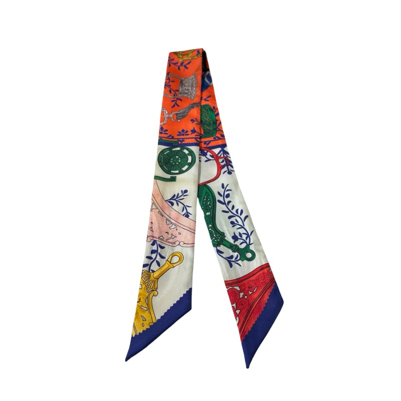 Used Hermès Twilly Red White Yellow Green-2