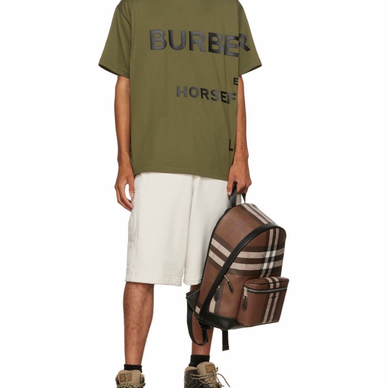 Burberry 男士 格紋拼皮革雙肩包均碼碼常規、30.5cm*14.5cm*42.5cm-2