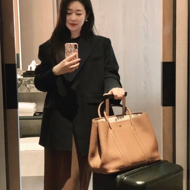 hermes 愛馬仕 garden party 36 花園派對 金棕 手提包 肩背包 購物包 公事包-3