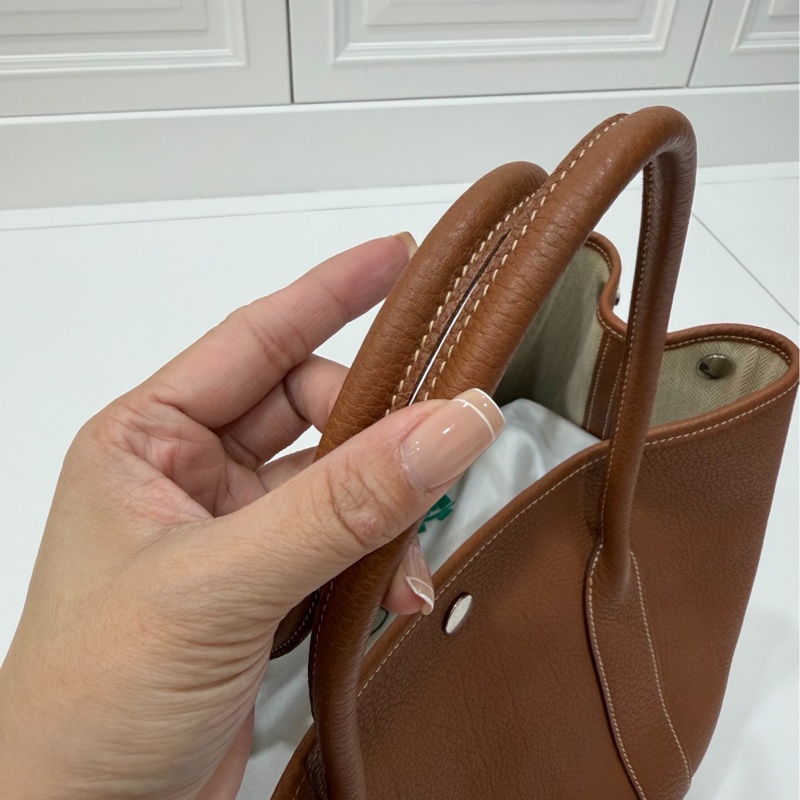 hermes 愛馬仕 garden party 36 花園派對 金棕 手提包 肩背包 購物包 公事包-5