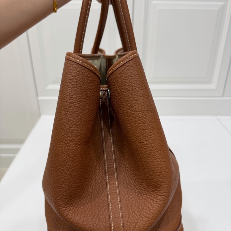 hermes 愛馬仕 garden party 36 花園派對 金棕 手提包 肩背包 購物包 公事包-7