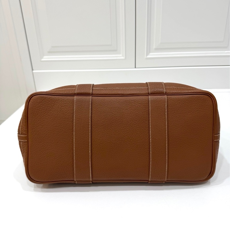 hermes 愛馬仕 garden party 36 花園派對 金棕 手提包 肩背包 購物包 公事包-9