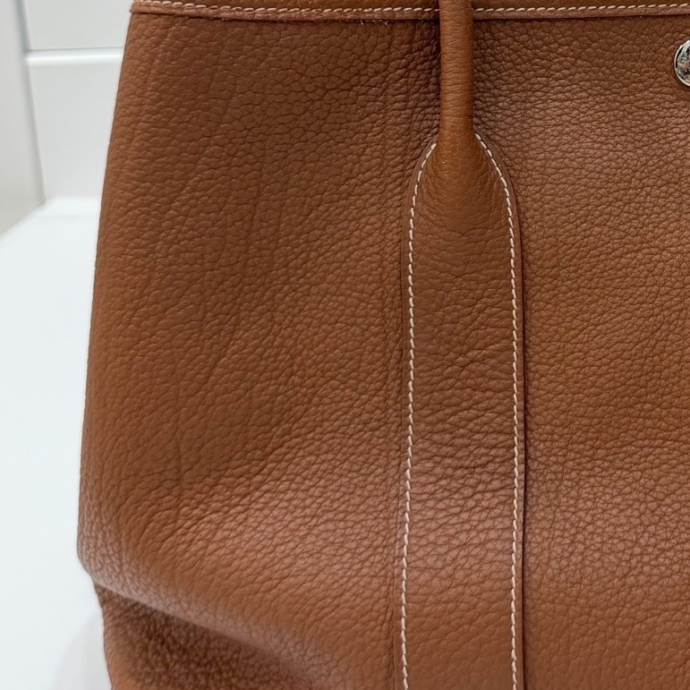 hermes 愛馬仕 garden party 36 花園派對 金棕 手提包 肩背包 購物包 公事包-22