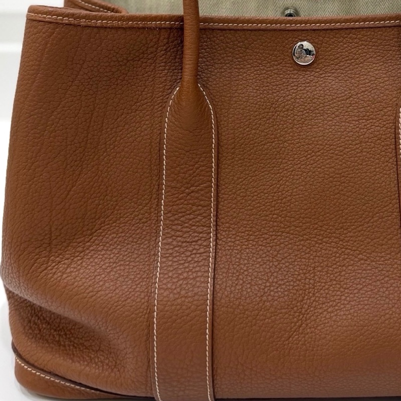 hermes 愛馬仕 garden party 36 花園派對 金棕 手提包 肩背包 購物包 公事包-24