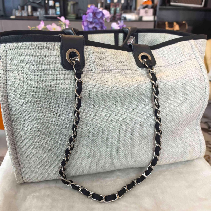 Chanel/香奈兒  沙灘包托特包 22開   底長38-2